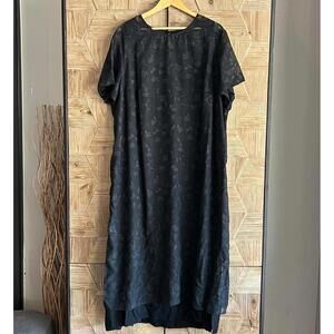 Helene Blake Women's Maxi Dress Size 26W Black Floral Pattern and Inner Slip